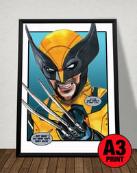 Image 2 of Deadpool & Wolverine A3 (16" x 12") Signed Print Set With Quotes Comic Style Illustration