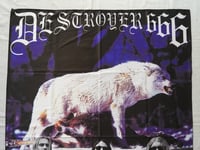 Image 2 of DESTROYER 666 - Unchain the wolves Flag (cloth poster Banner tapestry) Black metal