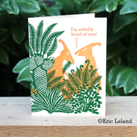 Image 1 of Greeting Card: "I'm awfully frond of you!"