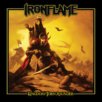 Image 1 of Ironflame "Kingdom Torn Asunder" (High Roller) Import Black Vinyl/Cover CD bundle