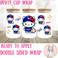 Kitty x Dodgers UVDTF cup wrap