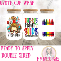 Teacher life Double Sided UVDTF cup wrap