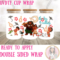 Moana Double Sided UVDTF cup wrap