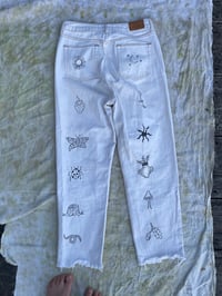 Image 2 of Illustrated Jeans No 3 - White with Black W29 L32