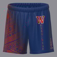 Image 2 of RB Productions Seariders Blue/Red Faded Tribal Shorts