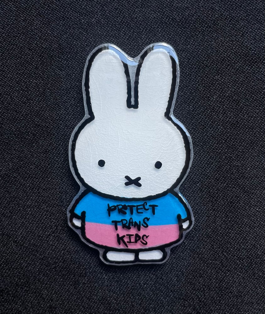 Image of Protect Trans Kids Bunny Magnet