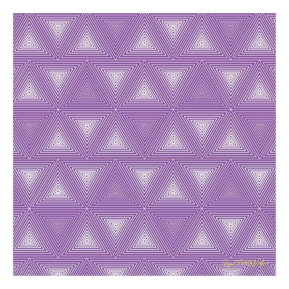 Image of Triangle Tesselation - Purple on White