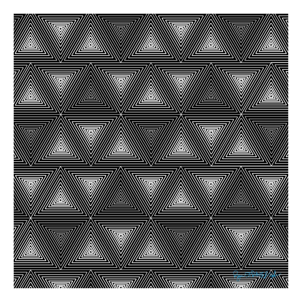 Image of Triangle Tesselation - White on Black