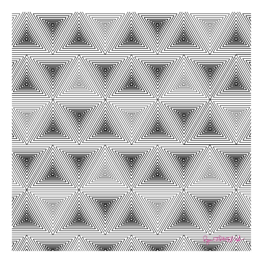 Image of Triangle Tesselation - Black on White