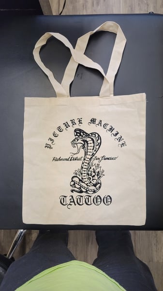 Image of Picture Machine Tattoo tote bag cobra