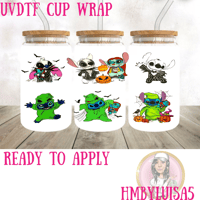 Image 1 of Stitch spooky UVDTF cup wraps 
