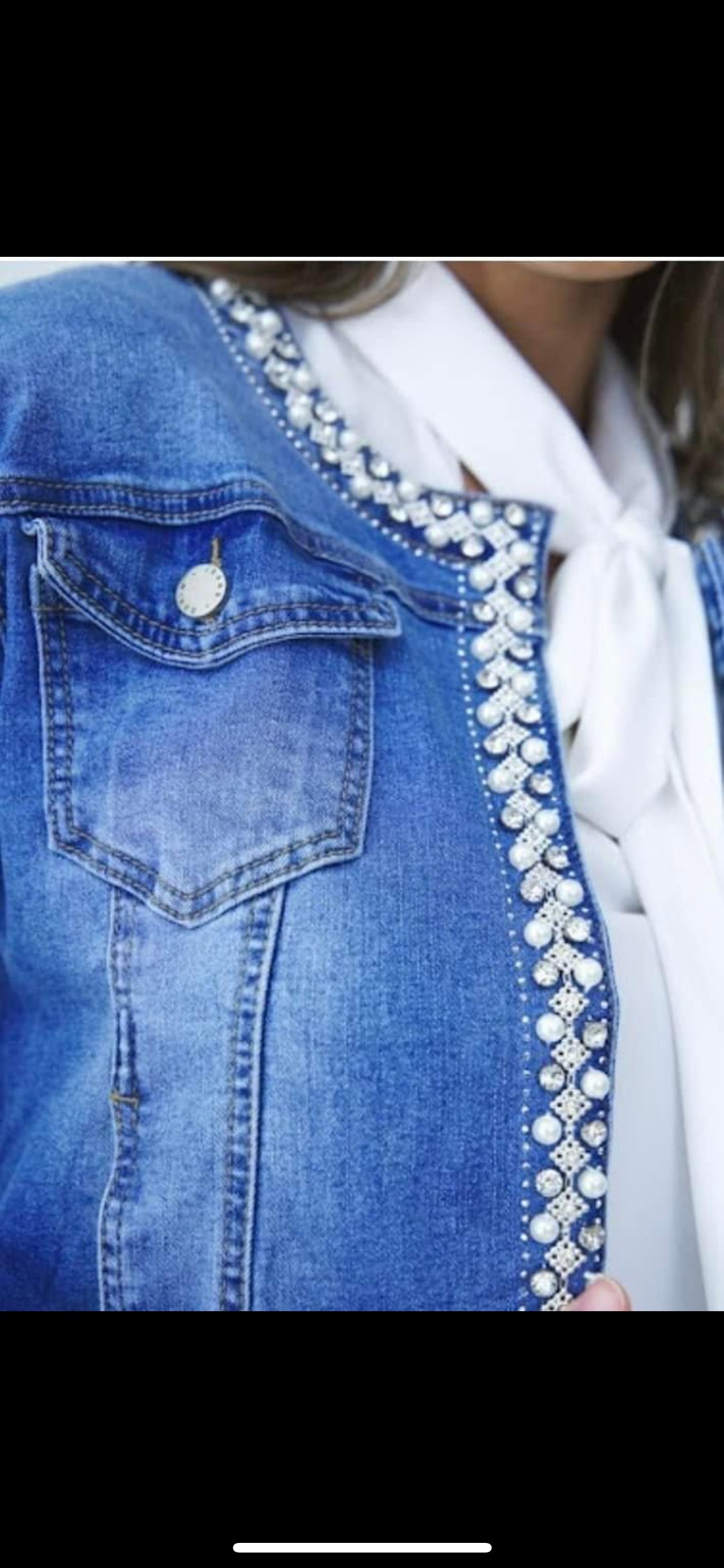 Diamanté Collarless Jacket Oh La La Boutique - Main Image