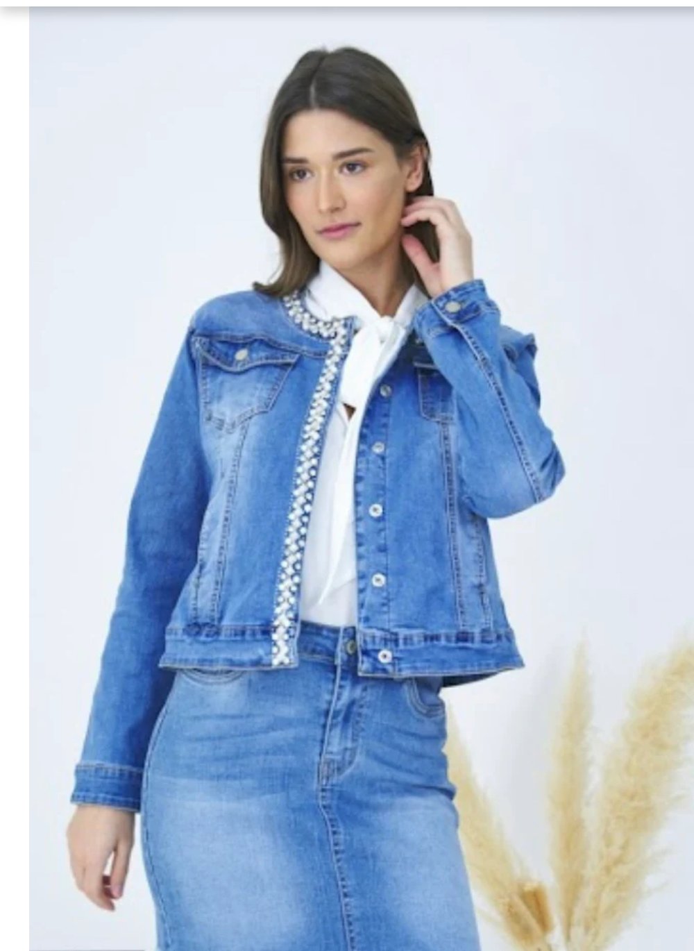 Image of Diamanté Collarless Jacket
