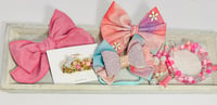 Image 1 of Mauve & Pink Bow/ Headband Set