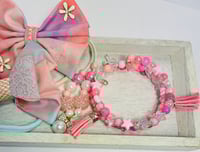 Image 5 of Mauve & Pink Bow/ Headband Set
