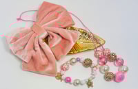 Image 1 of Pink Velvet Bow Clip Set