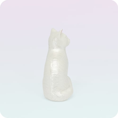 Image of Pearly Cat Figurine, Small Gift for Cat Lovers