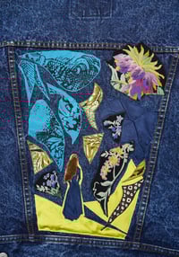 Image 2 of Embellished Denim Jacket, Size Medium, Denim Art, Wearable Art