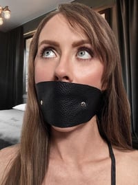 Image 1 of Bondage Leather Single Strap Panel Ball Gag (Silicone Ball)