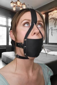 Image 1 of Bondage Leather Head Harness Panel Gag 