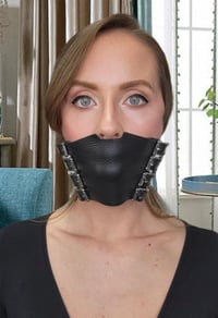 Image 1 of Leather Panel Ball Gag with Buckles (Bishop Style)