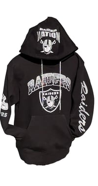 Image 1 of Black And Silver Football Hoodie 