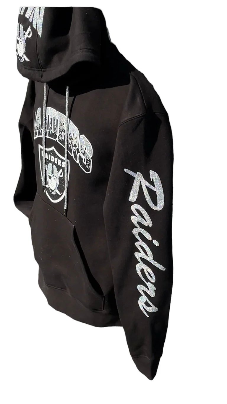 Black And Silver Football Hoodie
