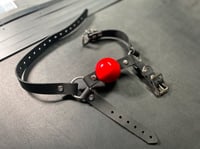 Image 5 of Bondage Classic Leather Chin-Strap Ball Gag (Silicone Ball)