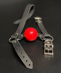 Image 6 of Bondage Classic Leather Chin-Strap Ball Gag (Silicone Ball)