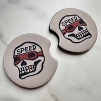 Image 3 of Speed Skull Car Coaster Set