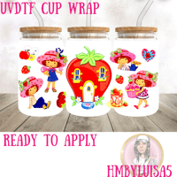 Strawberry shortcake house UVDTF cup wrap 