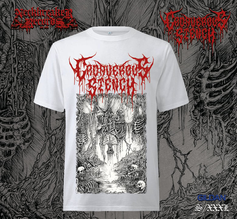 Image of Cadaverous Stench - Hanging Dude Shirt White 