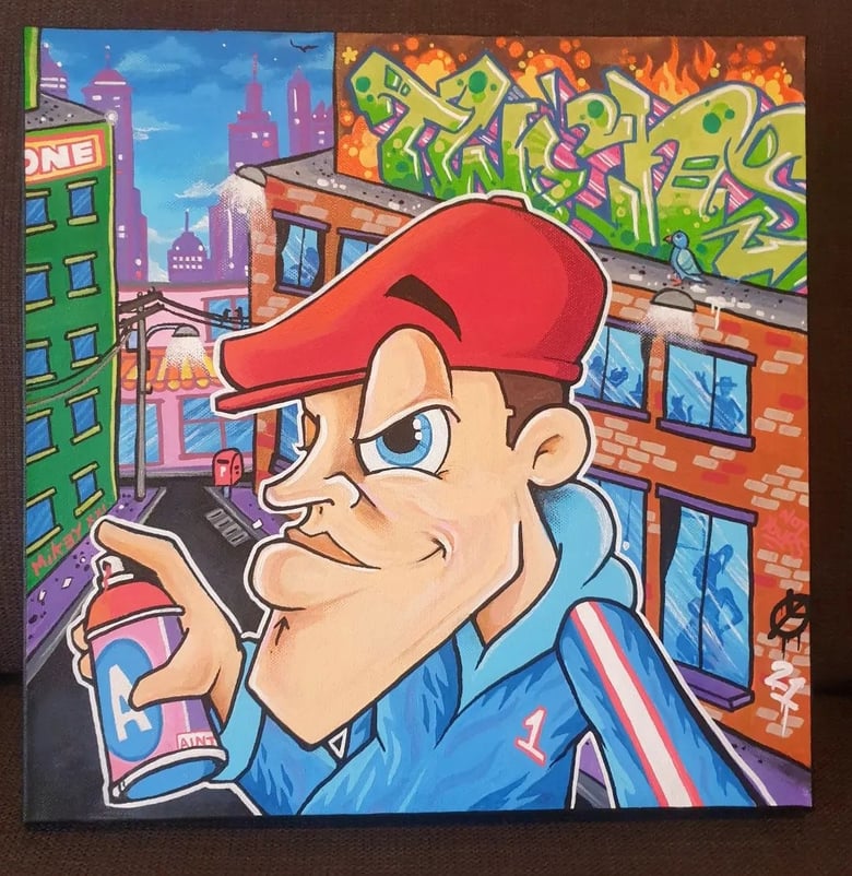 Image of Twen city by mikey xxi original painting