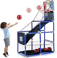 JOYIN Arcade Basketball Game Set with 4 Balls and Hoop for Kids 3 to 12 Years Old Indoor Outdoor Spo