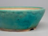 Round bonsai pot in a matte blue glaze. D.141mm