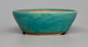 Round bonsai pot in a matte blue glaze. D.141mm