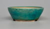 Round bonsai pot in a matte blue glaze. D.141mm