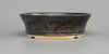 Round bonsai pot in a bronze crystalline glaze. D.148mm