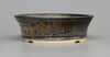 Round bonsai pot in a bronze crystalline glaze. D.148mm