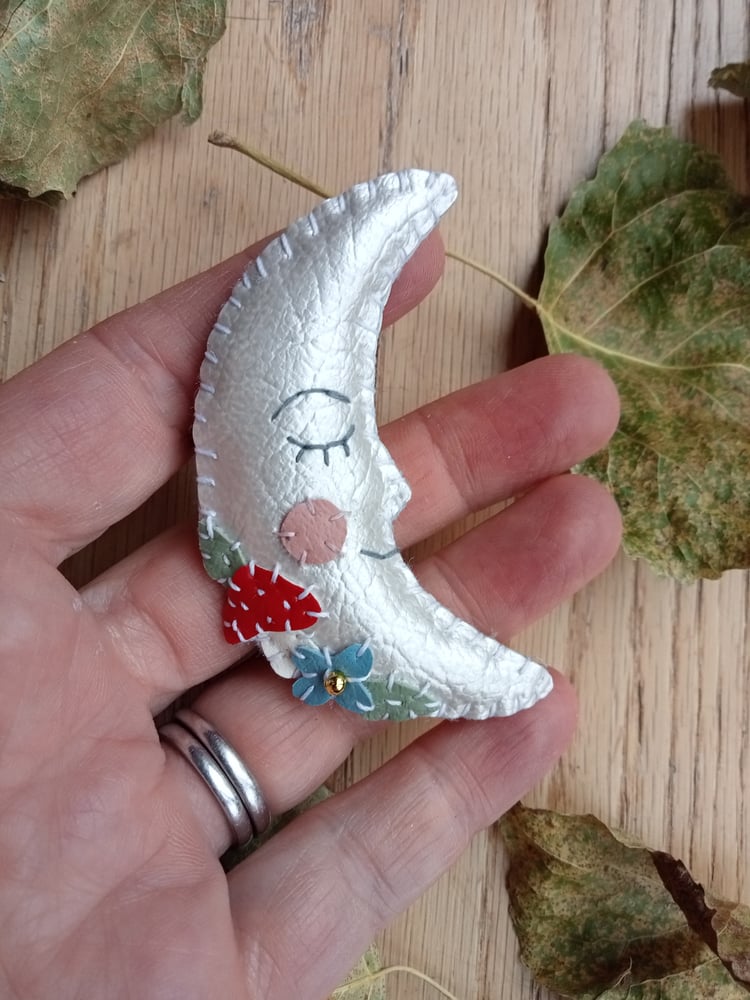 Image of Toadstool Moon Brooch