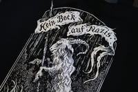 Image 4 of Kein Bock auf Nazis - Screen Printed Tote Bag - white print on black organic cotton bag