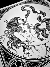 Image 2 of Original ink drawing "Die Sünde" - "The Sin", ink on paper, 21 x 21 cm.