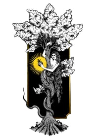 Image 1 of Original Sin - Art print with hand embellished golden highlights
