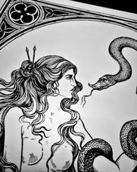 Image 3 of Original ink drawing "Die Sünde" - "The Sin", ink on paper, 21 x 21 cm.