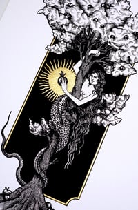 Image 2 of Original Sin - Art print with hand embellished golden highlights