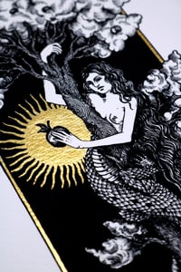 Image 3 of Original Sin - Art print with hand embellished golden highlights
