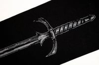 Image 2 of Screen printed patch - bastard sword - silver print