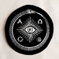 Image 1 of screen printed patch "Eye of Ouroboros"