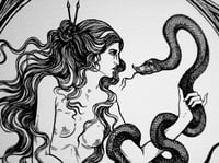 Image 2 of Fine art print - "Die Sünde" - "The Sin" - illustration in black and white