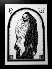 Image 1 of Death and the Maiden - Art Print - illustration in black and white